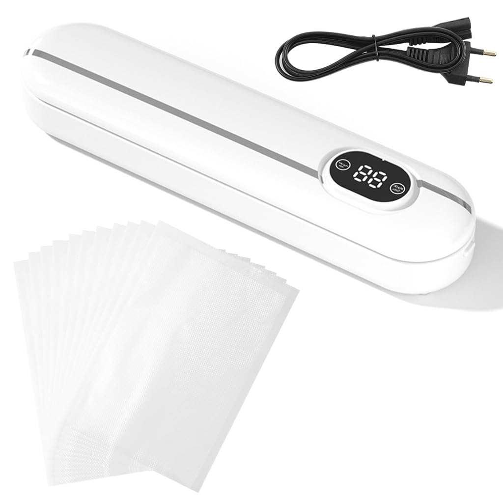 Supvox Vacuum Sealer Machine Full Automatic Food Sealer Vacuum Sealer with 10 Vacuum Sealer Bags Rechargeable Vacuum Sealer Machine Dry & Moist Vacuum Sealer Supvox Vacuum Sealer Machine Full Automatic Food Sealer Vacuum Sealer with 10 Vacuum Sealer Bags Rechargeable Vacuum Sealer Machine Dry & Moist Vacuum Sealer